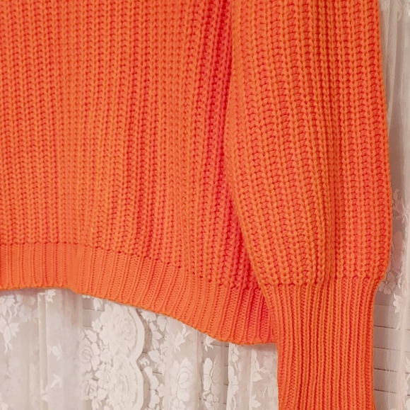 Sincerely Ours Chunky Knit Sweater Women's Size M Orange - Picture 4 of 7